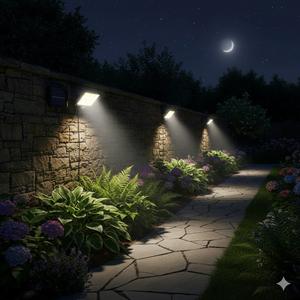 Lámpara Solar de Pared LED COB para Jardín, Iluminación Nocturna, Ajustable, con Panel Solar Impermeable - Product Image 1