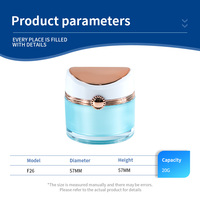 Pot de crème pour les yeux rond de 20 g avec couvercle en or rose bleu, logo personnalisé, vente en gros