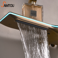 Samtoou Tiktok Trend 3 Funtion Rainfalll ensembles de douche LED affichage numérique lumineux plate-forme de stockage surdimensionnée système de douche Piano