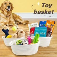 QJMAX Petits paniers-cadeaux en corde de coton tressée, durables, pliables, écologiques, de forme ovale, couleur naturelle/teinte, multi-usages