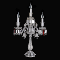 Lampe de table en cristal K9 vert vintage, style bougie, pour hôtel, banquet, mariage, décoration de villa