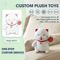 Peluche Maneki Neko traditionnelle, chat porte-bonheur japonais, jouet en peluche doux pour la prospérité et la richesse, décoration d'intérieur