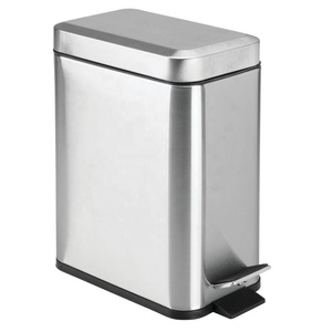 Metal dustbin New polishing finishing stainless steel spiral pedal bin trash can waste bin dust bin for indoor3L/5L/12L/20L/30L