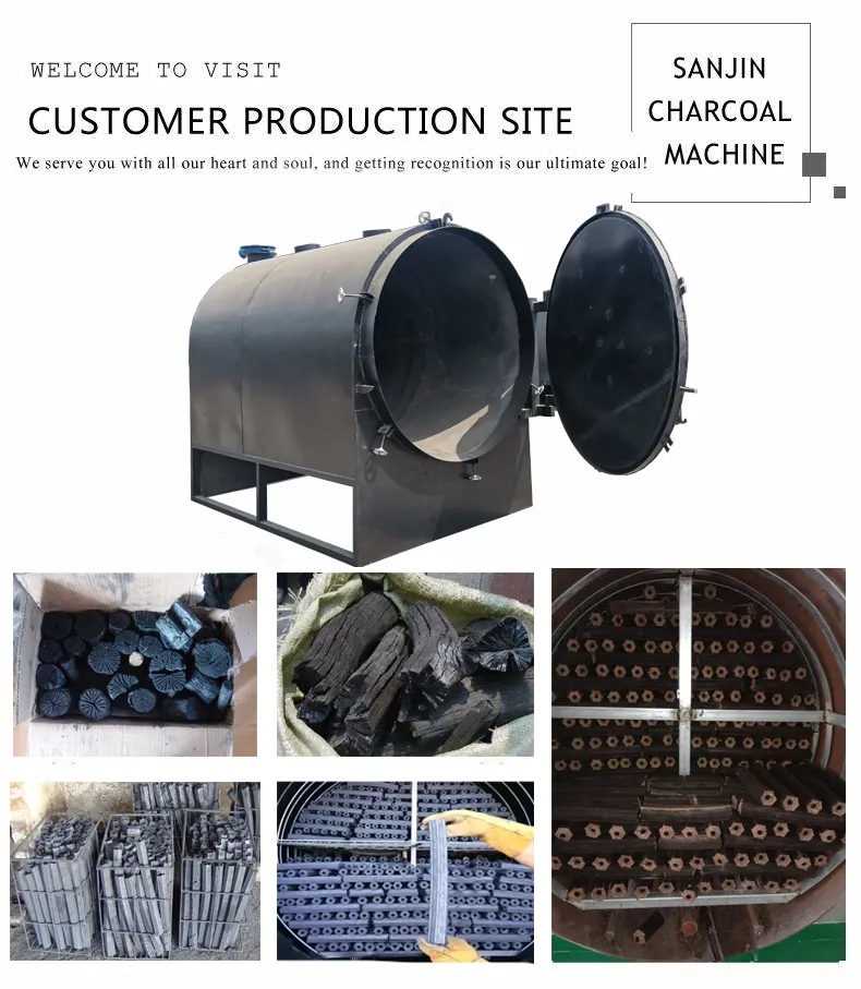 Horizontal activated machine coal retort oven kiln briquette wood charcoal carbonization stove furnace