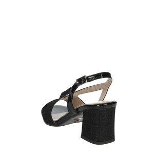 5030 sandali con tacco nero con chiusura a lacci alla moda Design alto a punta per la primavera estate uso esterno tessuto pizzo gomma PU - Product Image 2