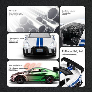 Nuevo Coche de Juguete de Metal Fundido a Presión, Escala 1:22, Modelo <span class=keywords><strong>GTR</strong></span> R35, con Sonido y Luz, para Coleccionar y Decorar, para Niños - Product Image 3