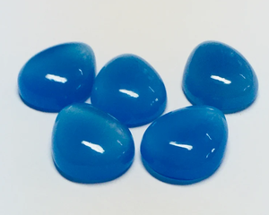 Calcedonia Azul Natural en Forma de Pera, Cabujón Liso para Joyería, Gemas de Alta Calidad, Piedra de Nacimiento, Todos los Tamaños, AMARA - Product Image 1