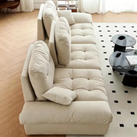 Canapé modulaire minimaliste moderne en tissu nuage pour petit salon, style crème, canapé droit style Puff Cream