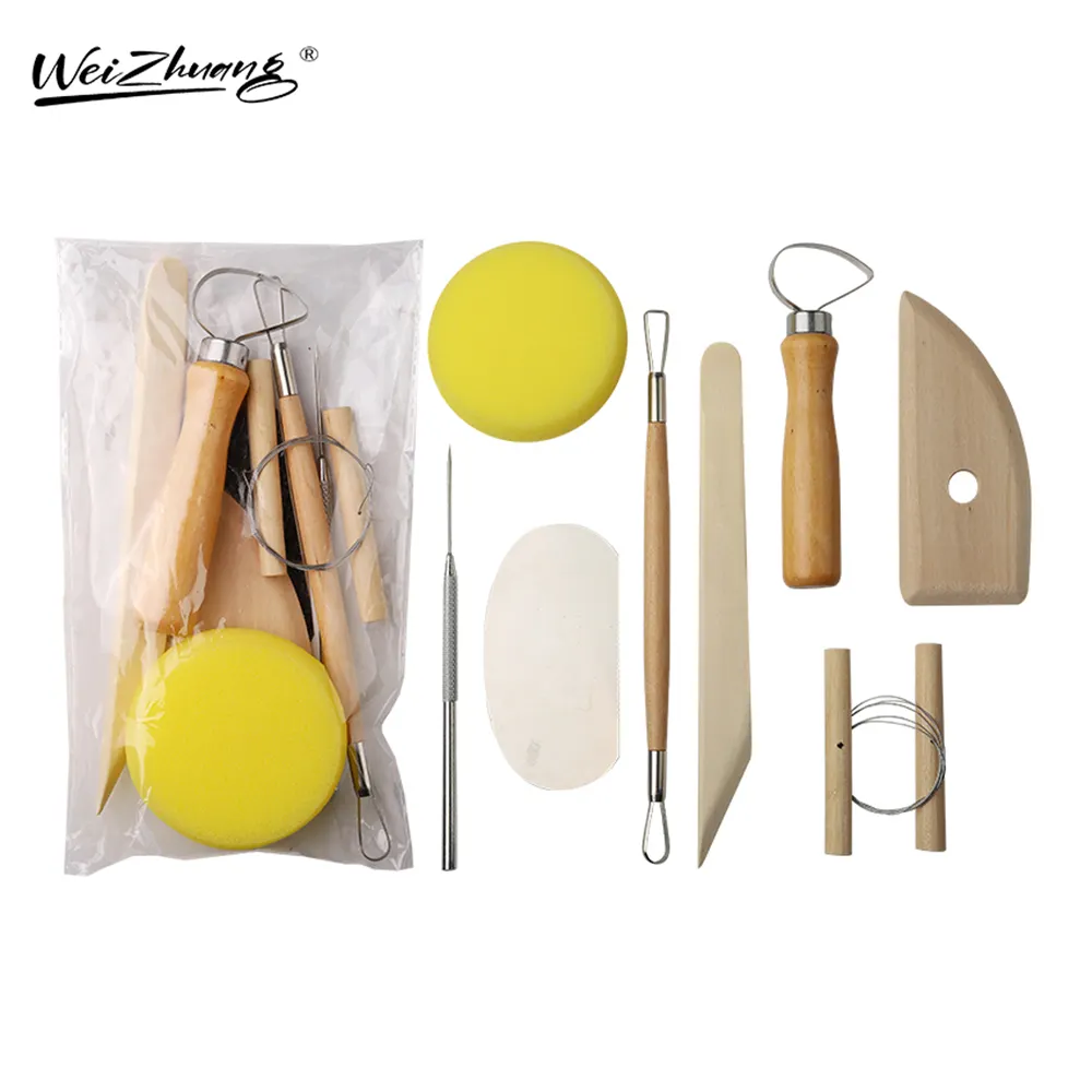 8pcs Ceramics Pottery Clay Tool Kit,Sculpting Carving Molding Tools Stainless Steel Sponge Tool,Pottery Tool Set