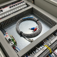 Probe Suhu Tipe K/E PT100 dengan Kabel Berlapis Logam dan Pelindung, Terminal U Fork, 0.2-5m, Kabel Kustom untuk Oven Cetak Injeksi