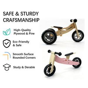Vélo d'équilibre 2-en-1 sans pédales en <span class=keywords><strong>bois</strong></span> Schima, <span class=keywords><strong>3</strong></span> <span class=keywords><strong>roues</strong></span>, pour tout-petits <span class=keywords><strong>3</strong></span>+, cadeau, OEM ODM ANNA & BECK - Product Image 3