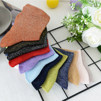 Chaussettes tendance en maille métallisée dorée et argentée, chaussettes scintillantes pour femmes