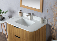 Meuble-lavabo de salle de bain en bois massif sur pieds de 36 pouces avec lavabo