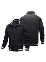 Veste fonctionnelle de style minimaliste pour homme, 100% polyester, manches longues, fermeture éclair, couleur unie, printemps