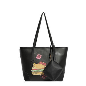 Nouveau Sac Fourre-tout Minimaliste en PU Couleur Unie pour Femme 2026 avec Fermeture Éclair et Portefeuille, Design Mignon de Dessin Animé - Product Image 6