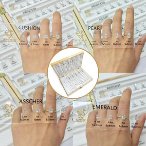 Outil de bijouterie pour la mesure <span class=keywords><strong>des</strong></span> pierres précieuses : Guide <span class=keywords><strong>des</strong></span> tailles pour diamants et pierres CZ 5A (formes rondes, poire, radiant et fantaisie) - Product Image 3