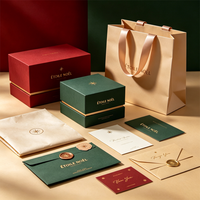 Kit d'emballage de luxe écologique personnalisé pour bougies – Ensemble complet avec sac en papier à poignée en corde de coton, papier de soie, autocollant et carte de remerciement promotionnelle