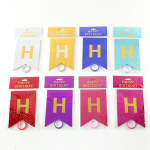 Dropshipping Hintergrunddekoration Bunte Happy <span class=keywords><strong>Birthday</strong></span> Abschluss Weihnachten Vatertag Diwali Ziehflagge Fischschwanz-Papier - Product Image 2
