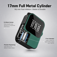 Compresseur d'air portable pour voiture, gonfleur de pneus sans fil, 150 PSI, batterie rechargeable 2000 mAh, 40 W, cylindre métallique 17 mm, lumière d'urgence