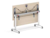 Table de formation modulaire moderne à plateau rabattable sur mesure avec roulettes verrouillables, idéale pour les réunions au bureau et à l'école