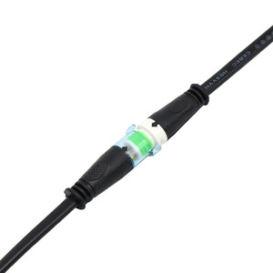 M12 <b>Waterproof</b> Connector 2-5 Core LED <b>Cable</b> Plug In DC Copper Contact PVC Material - Product Image 2