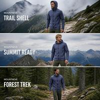 Chaqueta Impermeable para Hombre, Tejido de Alto Rendimiento, Costuras Selladas, Cuello Alto, Mangas Raglán, Bolsillos con Cremallera, para Senderismo al Aire Libre, Producción OEM