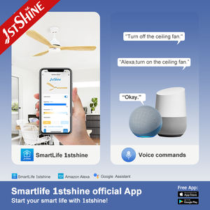 Ventilateur de plafond 1stshine 52 pouces 3 pales solides Moteur en cuivre Ventilateur de plafond à haut débit d'air avec lumières LED et télécommande - Product Image 6