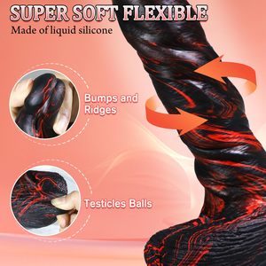 قضيب اصطناعي ضخم خيالي مع هزاز وجهاز تحكم عن بعد لتحفيز بقعة جي والمهبل والشرج، قضيب اصطناعي واقعي وسميك مع خاصية الاهتزاز والدفع - Product Image 4