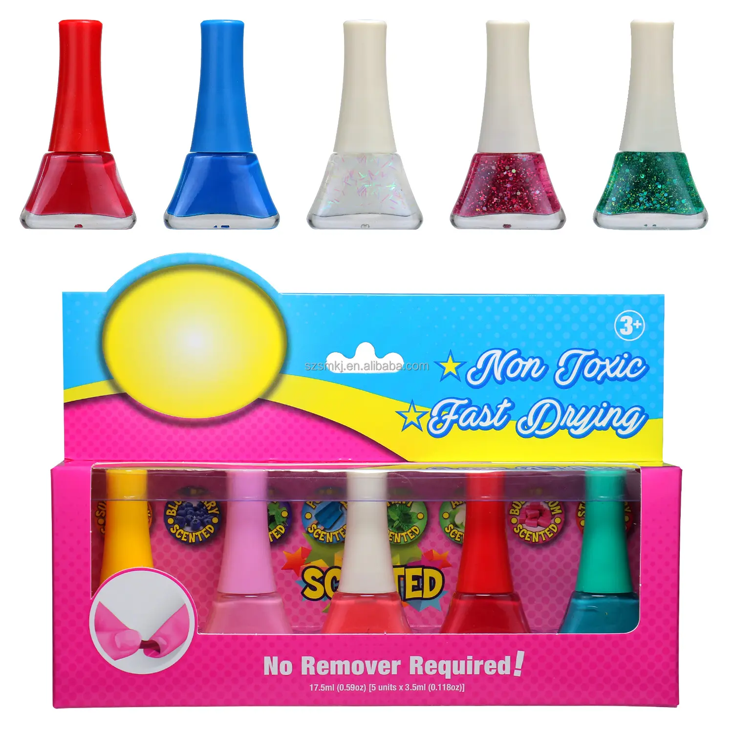 5PCS रंगीन बच्चों छील बंद नेल पॉलिश पानी आधारित और गैर विषैले नेल पॉलिश सेट बच्चों के लिए