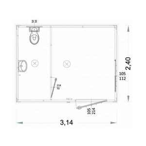 Caja de inodoro portátil prefabricada de 3 metros con baño para uso en exteriores - Product Image 2