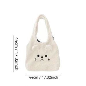 Sacs pour femmes : Sacs à main mignons en fourrure à imprimé ours, sacs fourre-tout à bandoulière en fourrure de vache pour femme, sacs sous le bras en fourrure pour femme - Product Image 3
