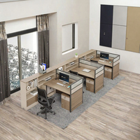 Poste de travail modulaire pliable en panneaux de bois pour 2, 4, 6 ou 8 personnes – Bureau informatique moderne avec cloison et tiroirs de rangement pour bureau