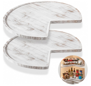 ถาดหมุนไม้แบบ Lazy Susan หมุนได้ 360 องศา สำหรับจัดเก็บของในตู้ทรงกลม - Product Image 3