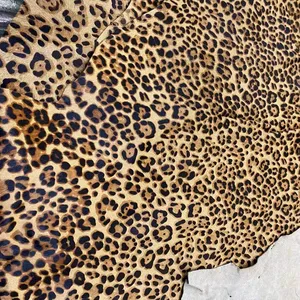 Cow horse hair genuine leather Leopard print cow hair on cowhide for shoes bags