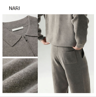 Ensemble de vêtements de détente pour homme en cachemire super doux de luxe OEM, deux pièces, pull et pantalon en cachemire/laine pour l'automne et l'hiver
