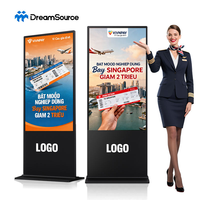 DreamSource Layar LCD Digital Signage 65 Inci Tipe Lantai Dengan CMS Terintegrasi Untuk Periklanan Dalam Ruangan