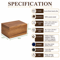Boîte en bois avec couvercle à charnières, élégante, en bois dur à grain foncé, étui à souvenirs pour cadeaux professionnels de luxe