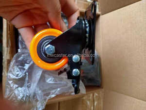 Roulettes pivotantes MW Caster de 1,5 pouce et 2 pouces, petites, pivotantes, rotatives, 40 mm, orange, en PU et PVC, pour climatiseur - Product Image 3