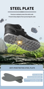 Chaussures de sécurité industrielle avec bout en acier anti-crevaison et étanchéité à l'huile Bottes de protection imperméables pour hommes pour l'industrie de la construction - Product Image 3
