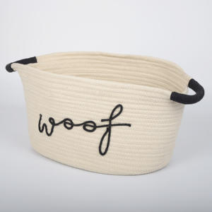 <span class=keywords><strong>Cesto</strong></span> portaoggetti in corda di cotone intrecciata con manico, per cuscini, piumoni, giocattoli per bambini e pannolini - Product Image 2