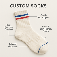 Chaussettes de sport Mushafeier 100% coton, imprimé animal, maille respirante, séchage rapide, écologiques, tricotées, rayures bleues et rouges, automne, homme