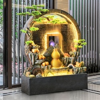 Grande Décoration Murale Moderne Écologique Faite à la Main en Résine pour Salon, Cascade d'Eau, Écran d'Eau Courante, Rocaille
