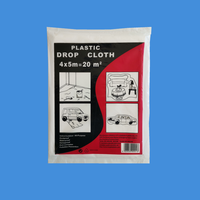 Feuille de poussière en plastique gaufré à usage multiple, 4m x 5m, pour le bricolage et les travaux de peinture