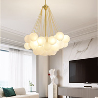 BGST Boule De Verre Ronde Lustre Moderne LED Éclairage Home Art Décorations Suspension E27 pour Home Bar Store