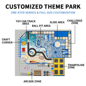 Aire de jeux intérieure sur le thème de l'océan avec piscine à balles, toboggan et piste de course pour enfants, centre de divertissement scolaire - Product Image 6