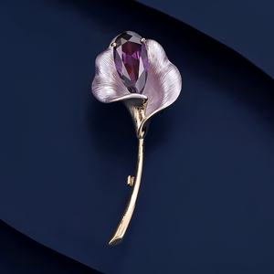 Broche de niche féminine haut de gamme, accessoire de costume, nouveau style chinois, motif sabot de cheval et fleur de lotus, fixation magnétique, perlée - Product Image 2