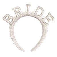 Voile de mariée en satin avec perles et cristaux, bandeau et ceinture à nouer sur l'épaule pour enterrement de vie de jeune fille - Vente en gros