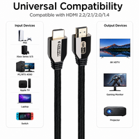 Câble Ultra96 pour 2.2 96 Gbps 16K 60 Hz haute vitesse avec gaine en nylon et blindage combiné OEM