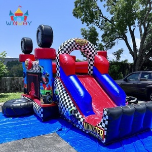 Tobogán inflable para casa de rebote con tema de carreras, material de PVC Comercial Grande, capacidad de 500kg, Castillo de salto para niños para fiesta al aire libre - Product Image 6