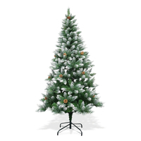 Sapin de Noël artificiel en plastique recyclable écologique avec lumières LED pré-éclairées, sûr pour la famille, pour une utilisation domestique pendant les fêtes